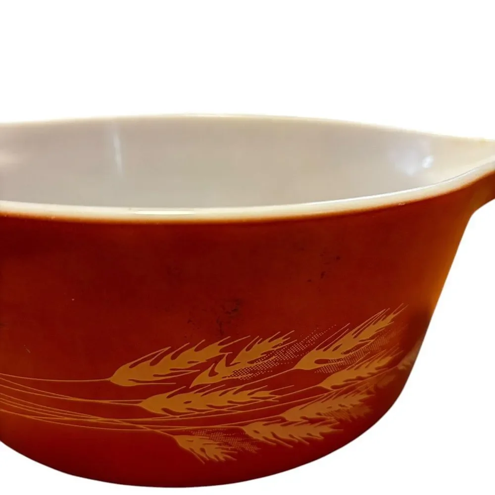 Vintage Pyrex Autumn Harvest Wheat Red 2.5L‎ Casserole Bowl